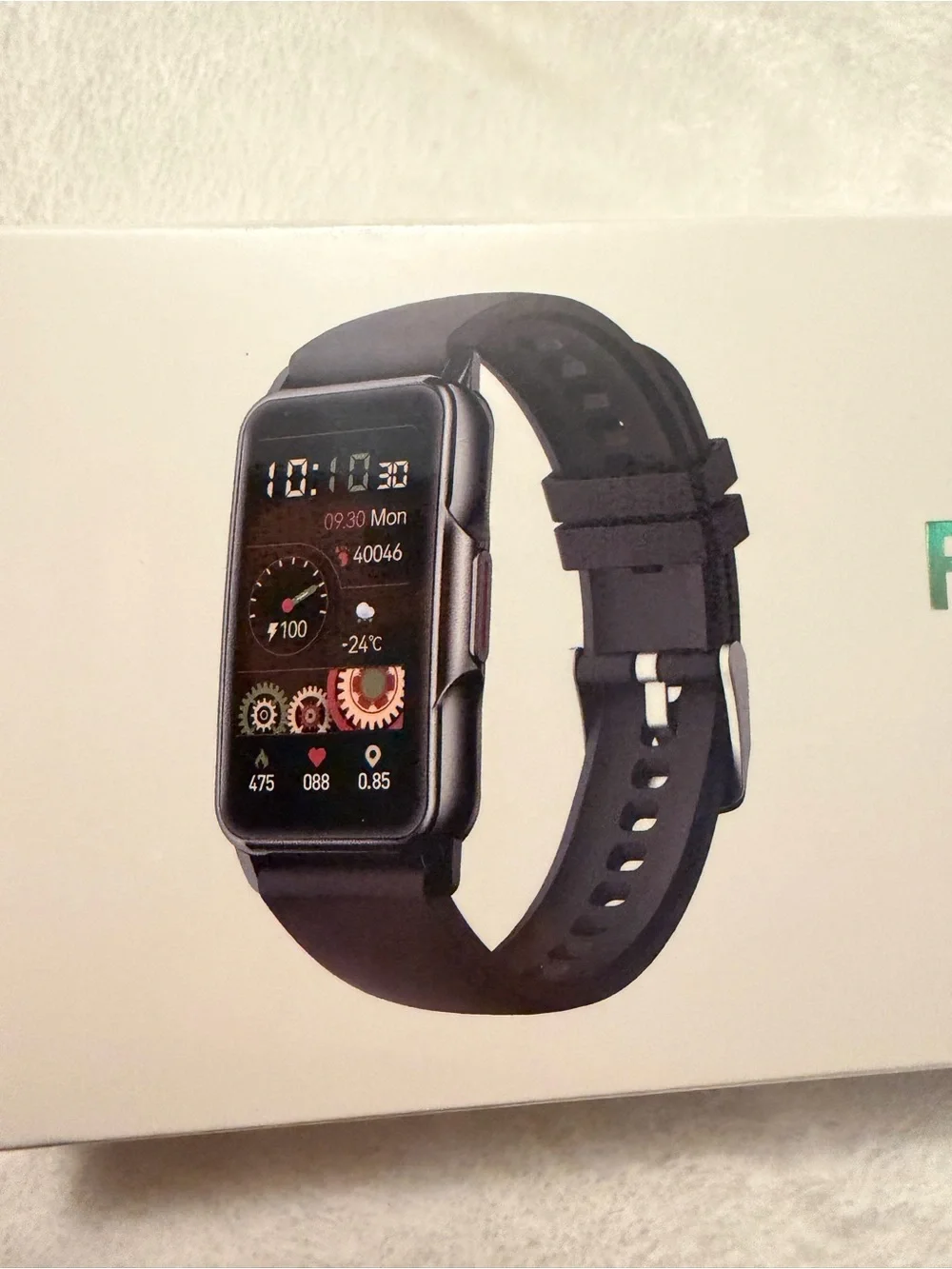 Mindrose Black Fitness Smartwatch with Silicone Band